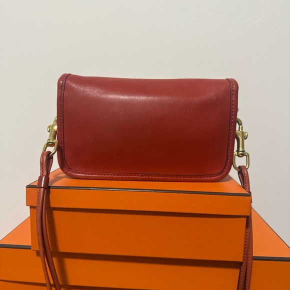 Coach Red Leather Wristlet with Gold Accent - Picture 3 of 5